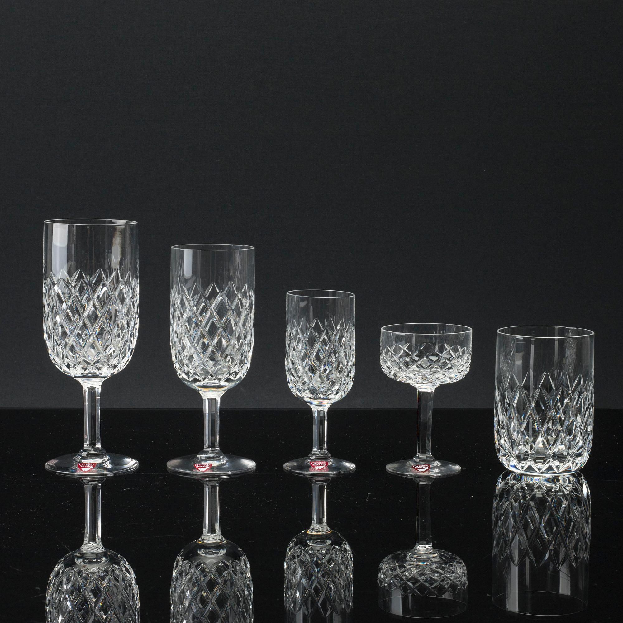 INGEBORG LUNDIN, glasservis, 60 delar, "Elisabeth/FESTIVAL ", glas, Orrefors.