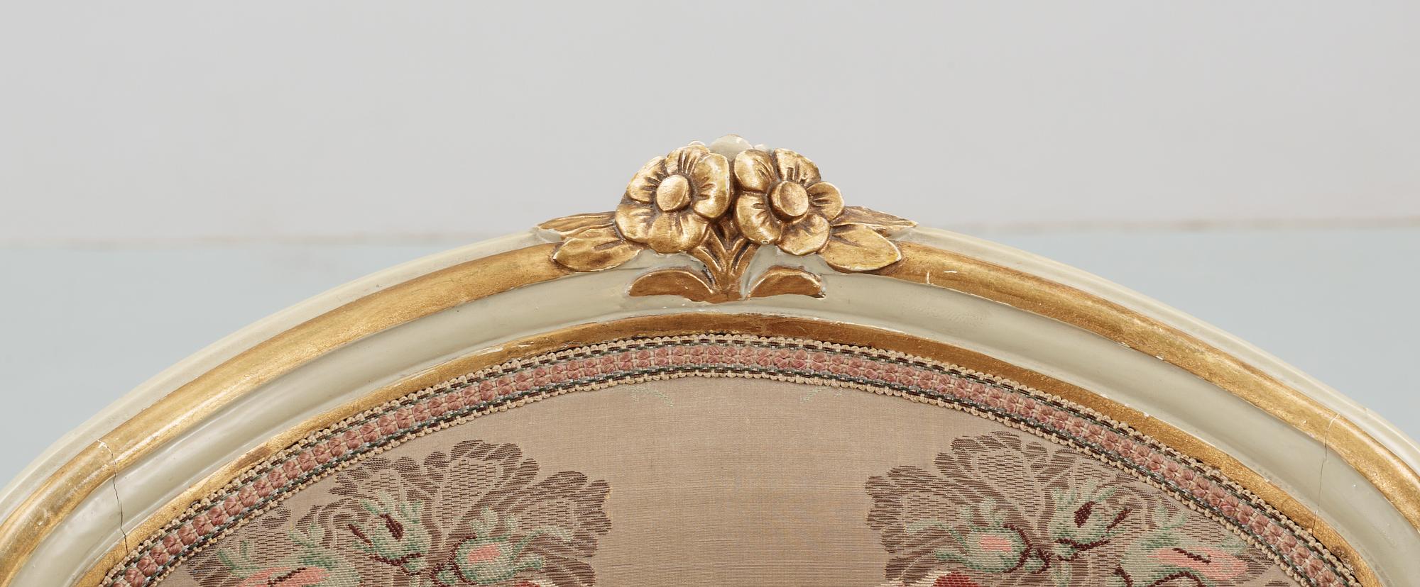 A pair of Swedish Rococo 18th century armchairs.