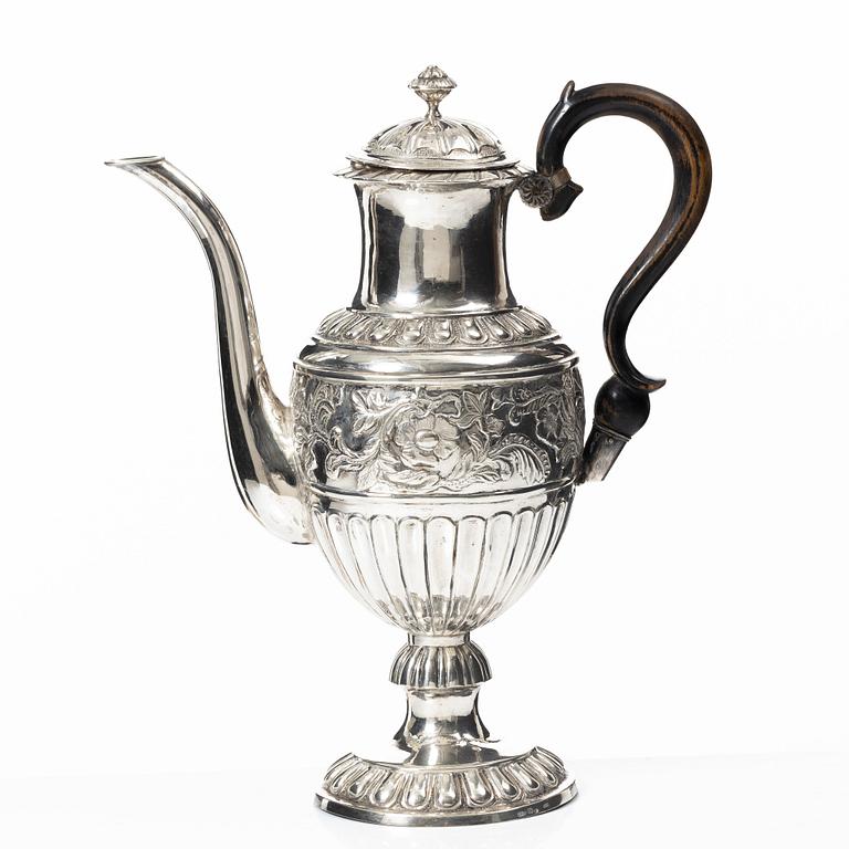 A Swedish silver coffee-pot, mark of Magnus Fryberg, Jönköping 1839.
