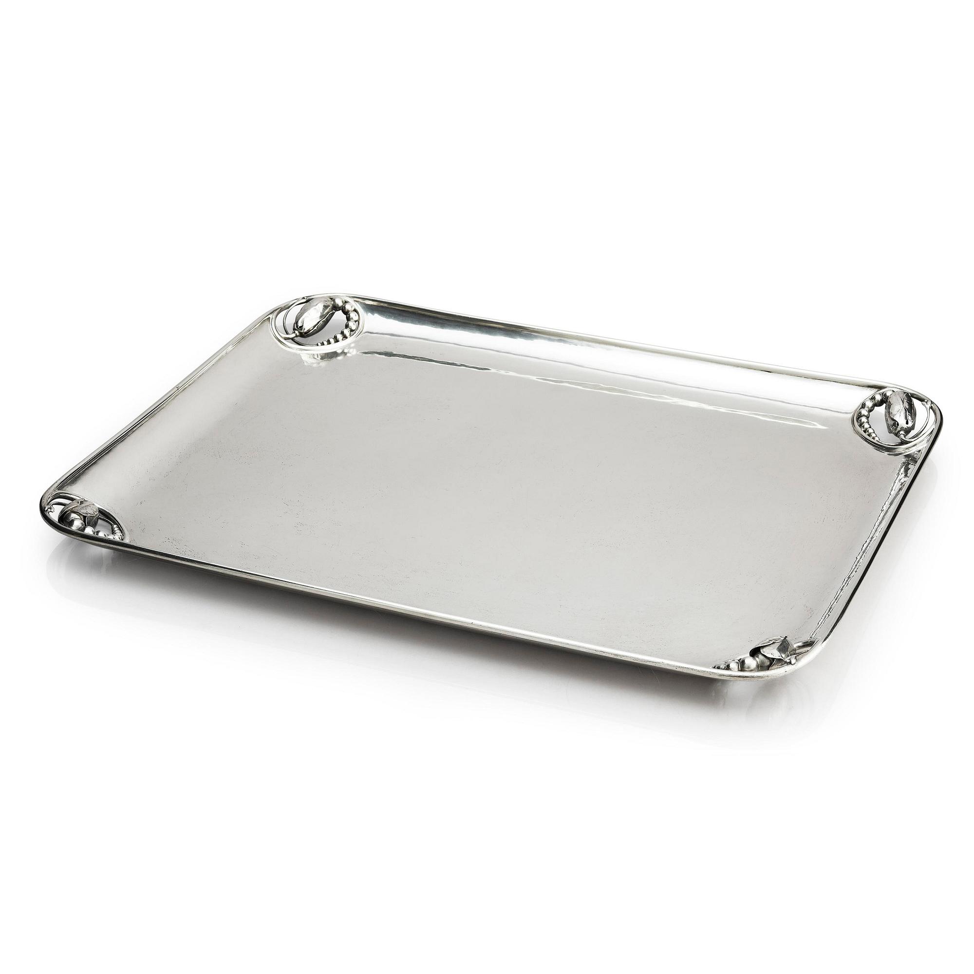 Georg Jensen, a Magnolia/Blossom tray, design nr 2, executed in Copenhagen 1919, 830/1000 silver.