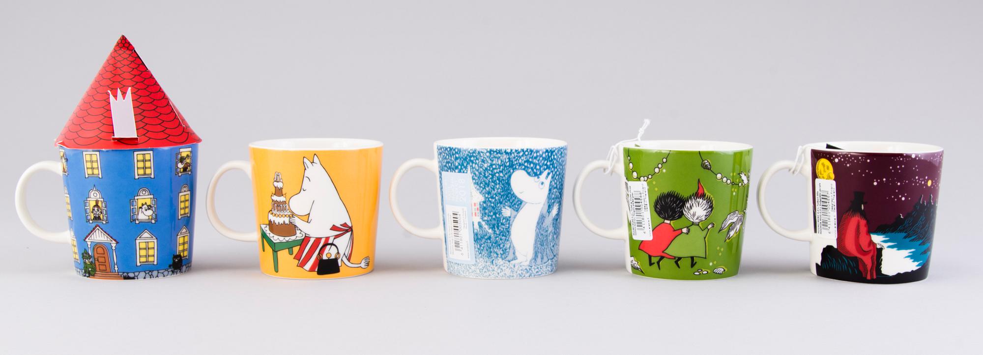 MUUMIMUKEJA, 25 kpl, posliina, Moomin Characters, Arabia 1996-2018.