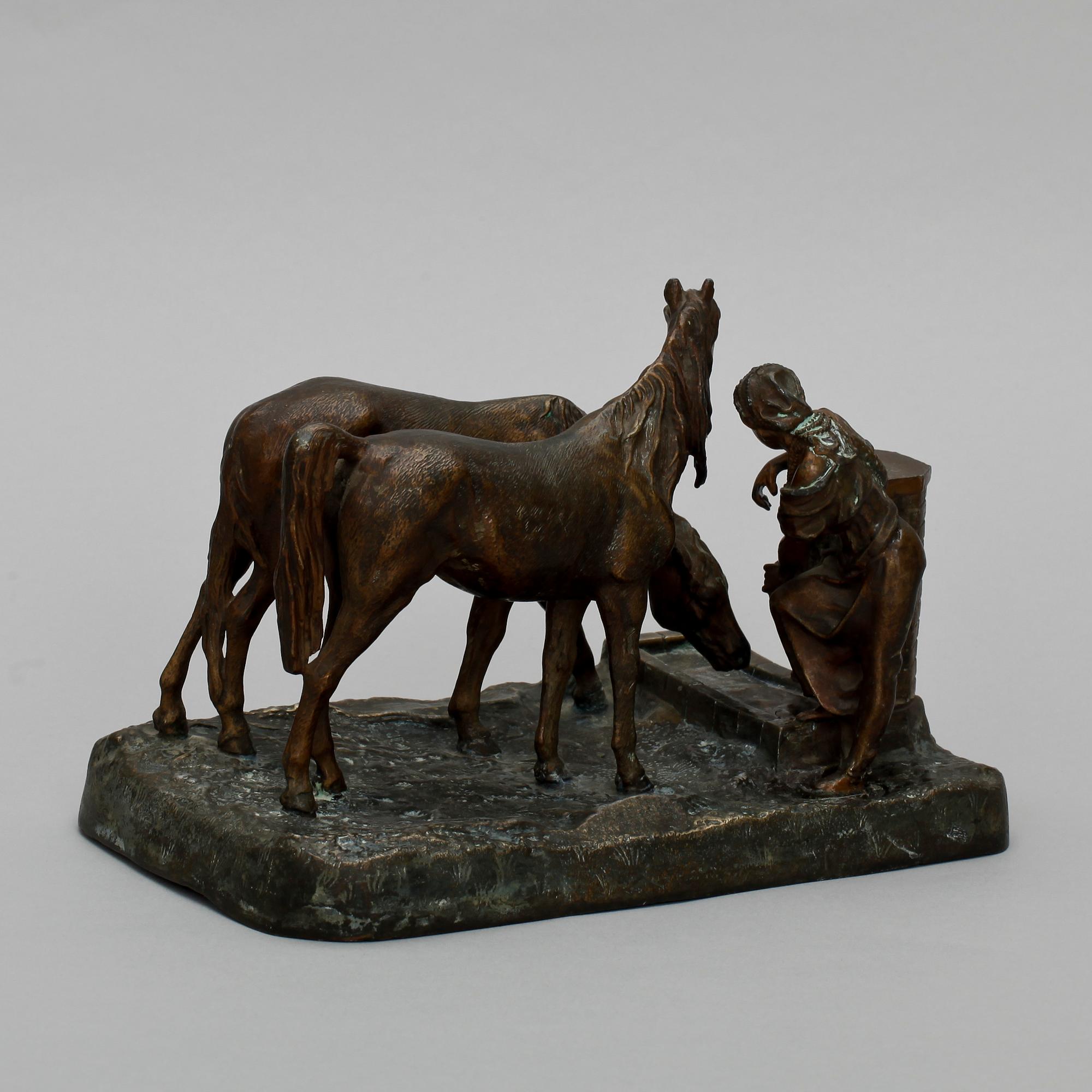 OKÄND KONSTNÄR, skulptur, patinerad metall, 1900-tal.