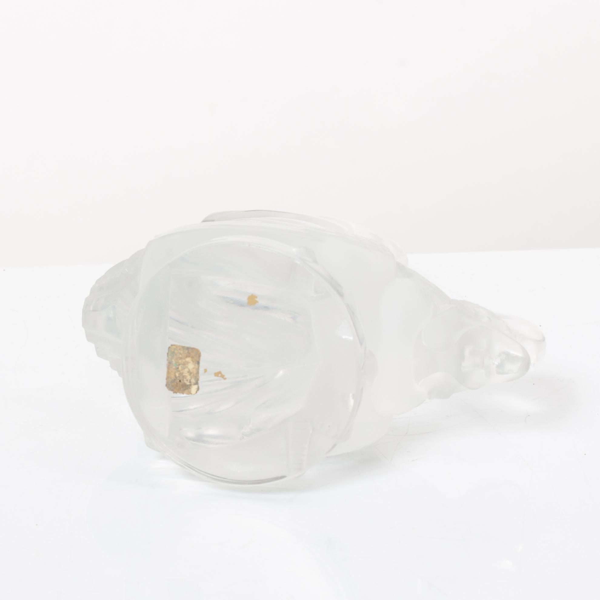 9 glass figurines, Lalique, France.