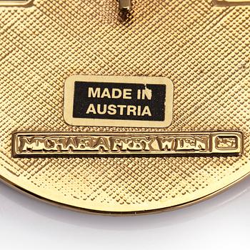 Michaela Frey, armband, halssmycke, örhängen, förgylld metall, emalj, Österrike.