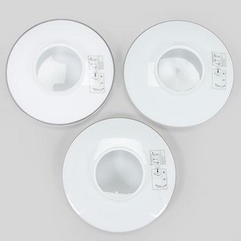 Arne Jacobsen, set of three ceiling lamps/wall lamps, "AJ-Eklipta", Louis Poulsen, Denmark.