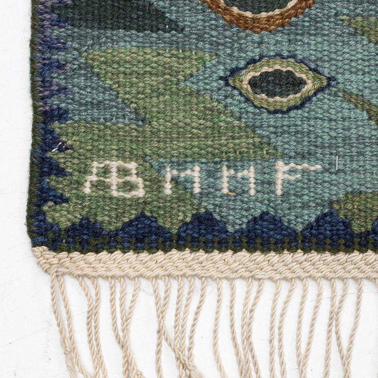 Barbro Nilsson, a 'Tånga blå',  tapestry weave carpet, c. 345 x 277 cm, signed AB MMF BN.