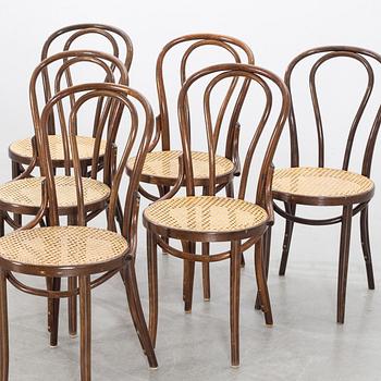 6 CHAIRS, Thonet-style, first half of the 20th century.