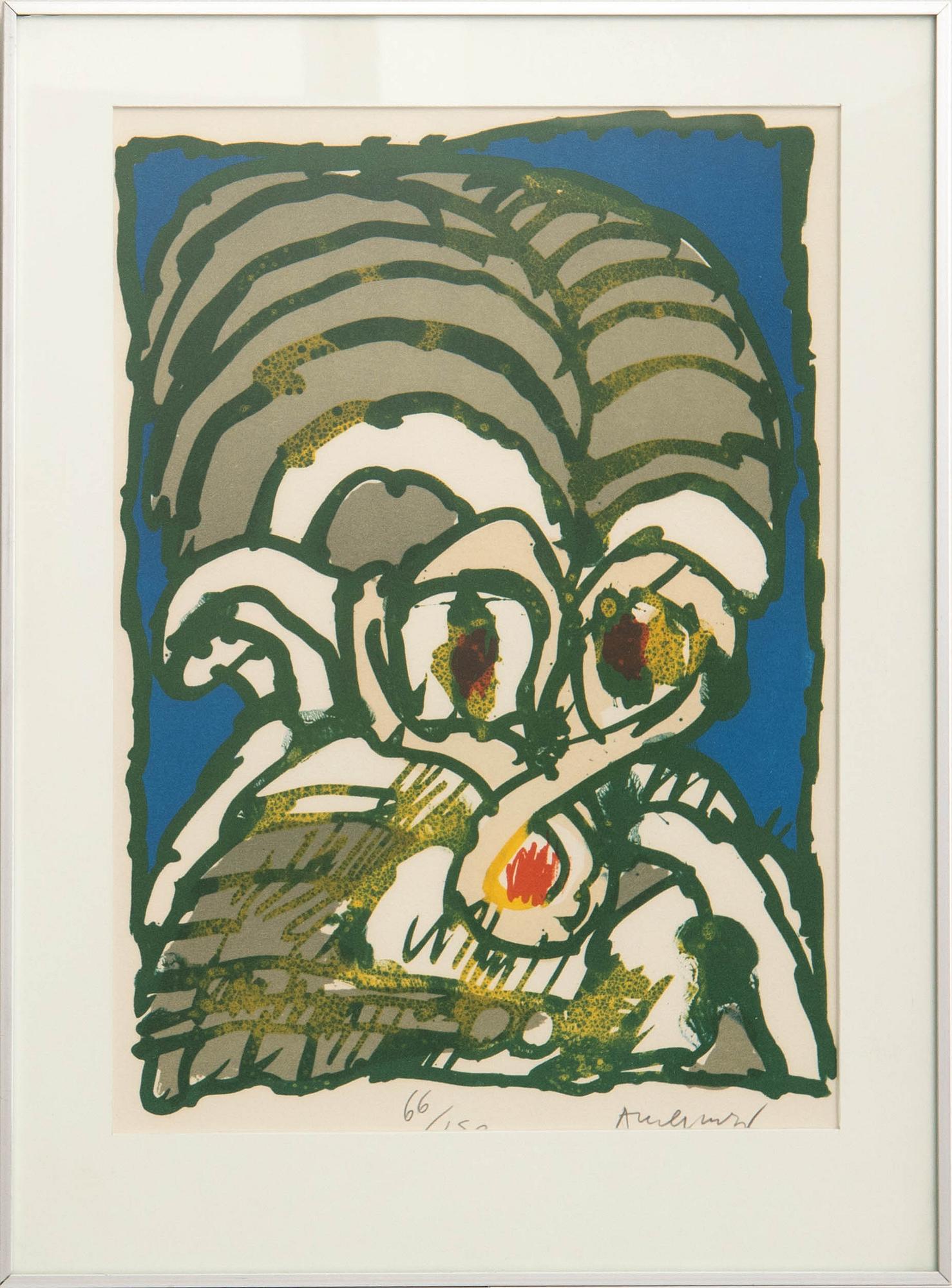 Pierre Alechinsky, "3 litografier till Louisiania" med mapp.