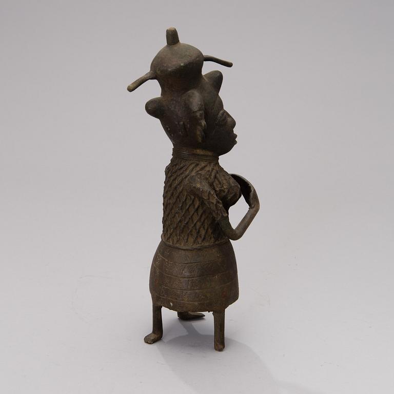 A Benin bronze sculpture, the mid-20th century.