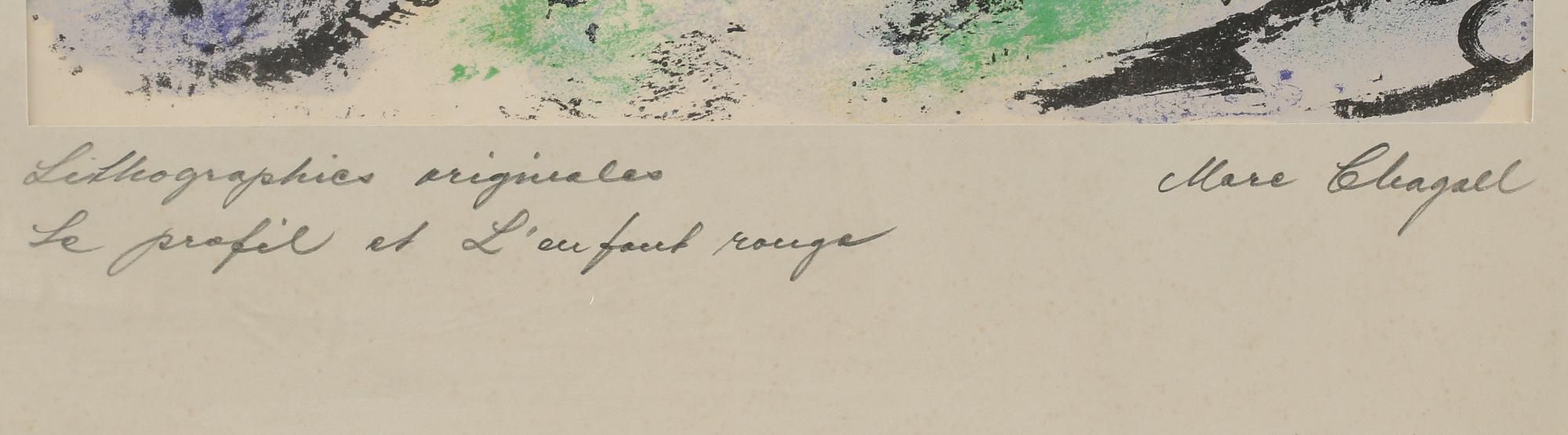 MARC CHAGALL, efter, färglitografi.