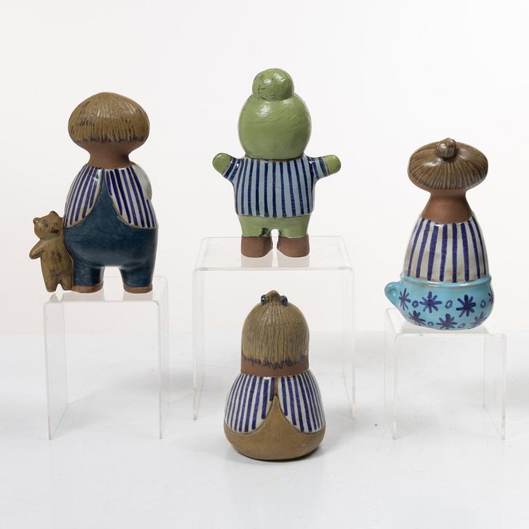 Lisa Larson, Figurines, 4 pcs, stoneware, from the “Larsons ungar” series, Gustavsberg.