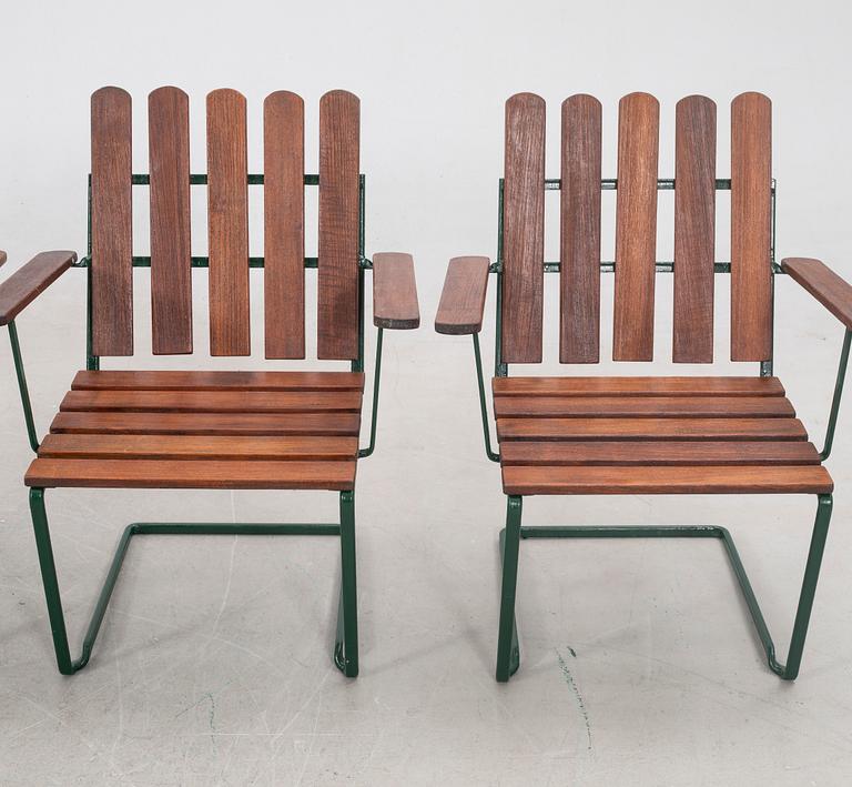 Arthur Lindqvist, Armchairs, 4 pcs, model A2, Grythyttan, 20th century.