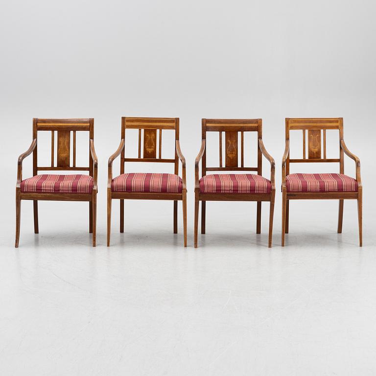 A set of four armchairs,  first half of the 20th century.