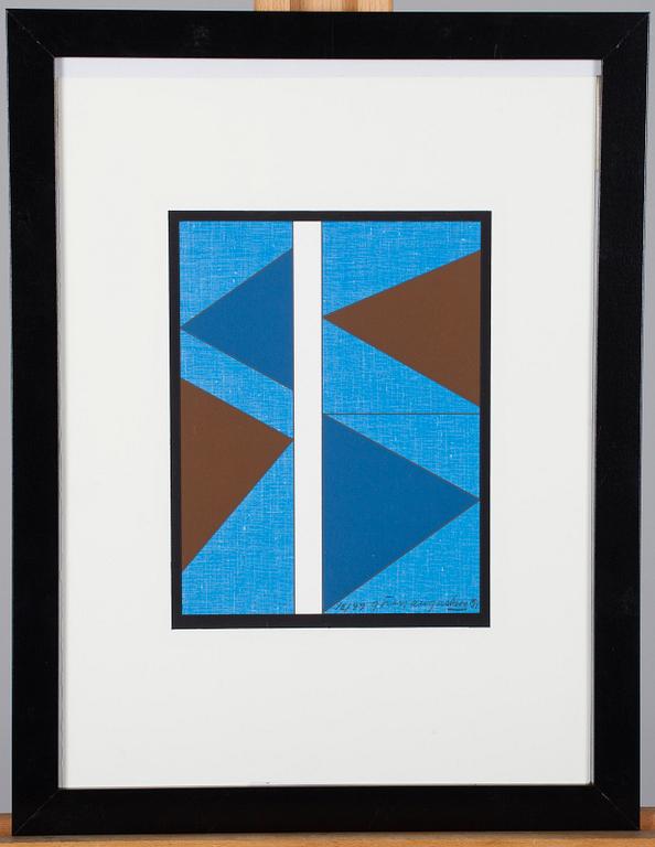 GÖRAN AUGUSTSON, serigrafi, signerad och daterad -91, numrerad 12/99.
