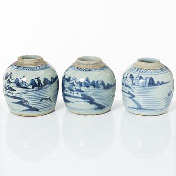 Three ginger jars, China, 19th Century.