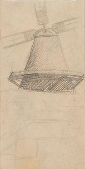 Santeri Salokivi, Teckningar, 5 st, Mansporträtt och Landskap.