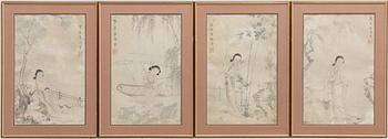 Follower of Fei Danxu (1801-1850), The Four Seasons, around 1900.