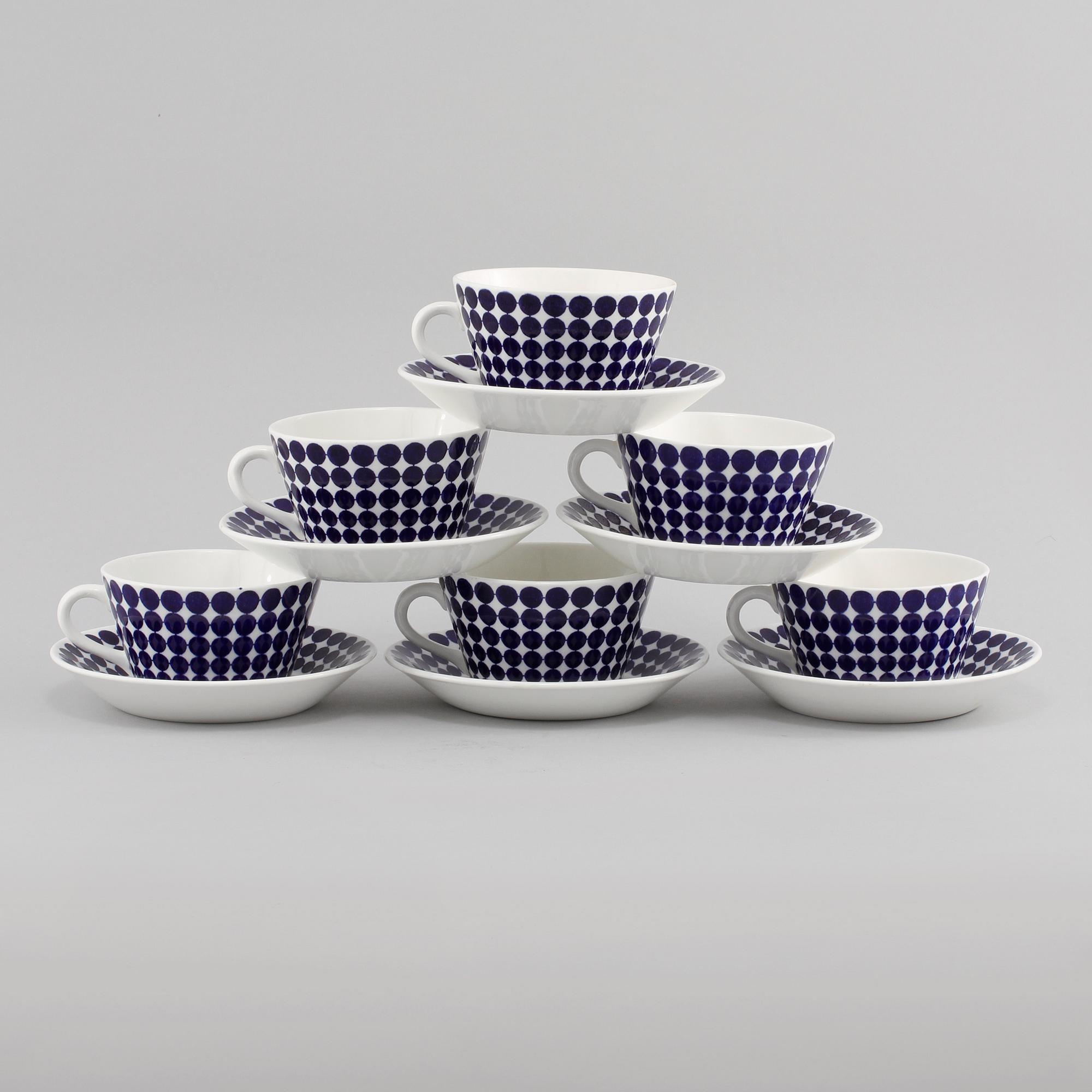 SERVISDELAR, 8 st, benporslin, "Adam", Stig Lindberg, Gustavsberg, tillverkningsår 1959-74.