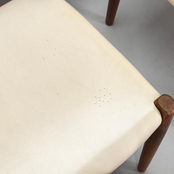 Niels Otto Møller, stolar, 6 st, modell 77, J.L. Møllers Møbelfabrik, Danmark, 1960-tal.