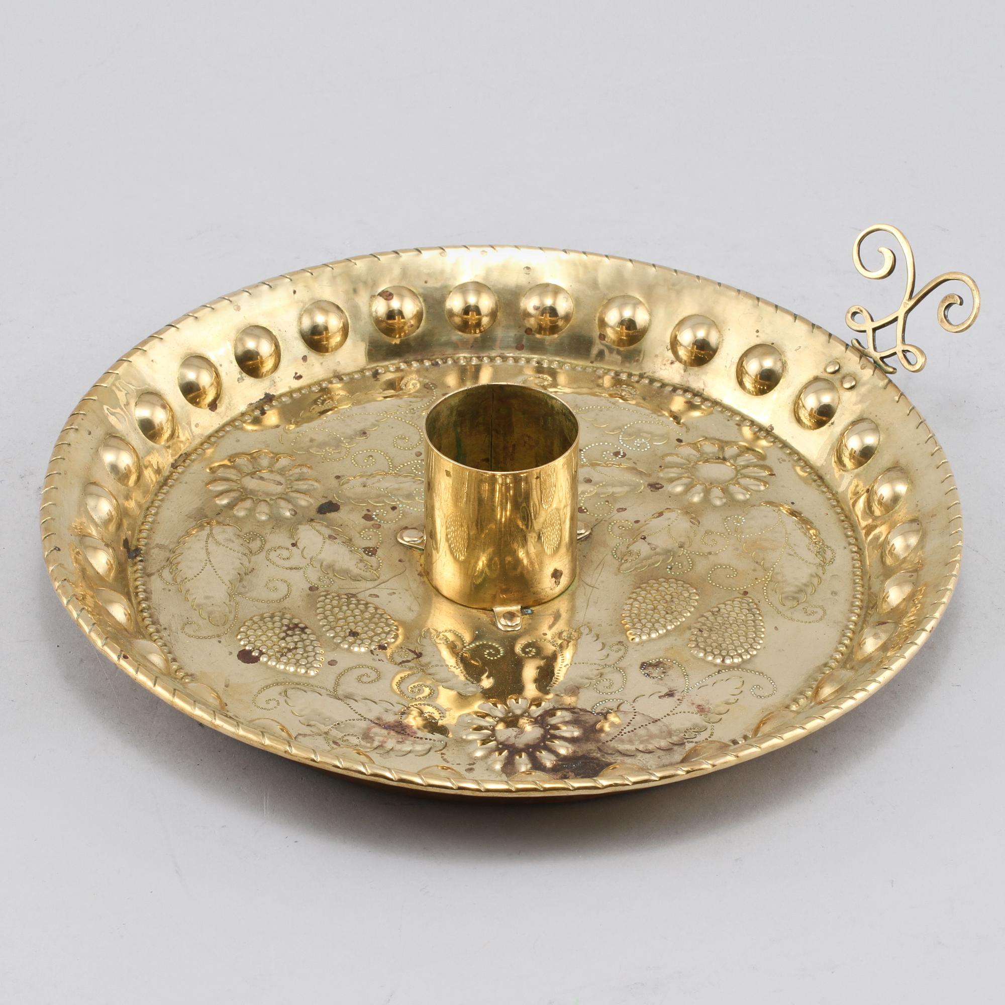 LJUSSTAKE, mässing, omkring 1900.