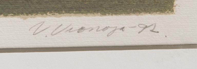 VEIKKO VIONOJA, litograph, signed and dated-92. Marked artist´s print.
