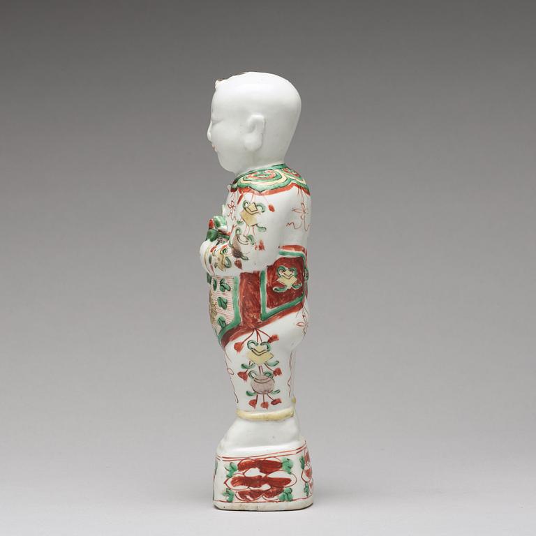 A wucai figure, Qing dynasty, Kangxi (1662-1722).