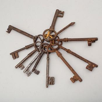 A set of eleven 18th century keys.