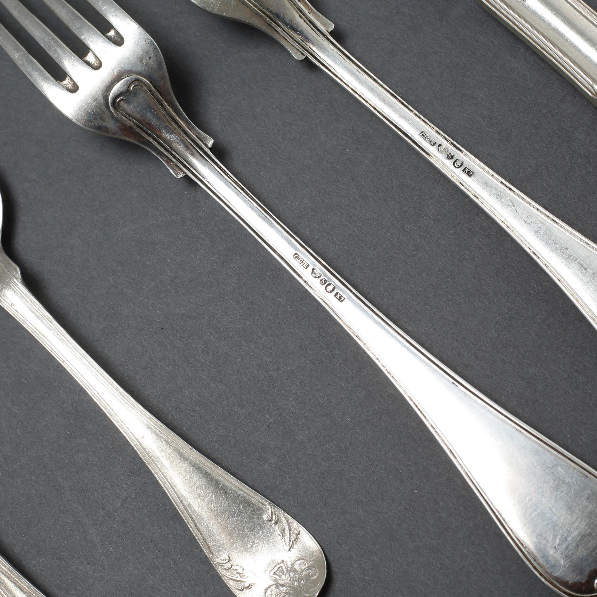 24 pieces of silver cutlery, mostly Sweden, 19th and first half of the 20th century.