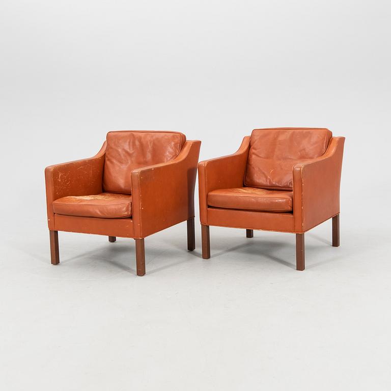 Børge Mogensen, a pair of armchairs model 2421-22, Fredericia Stolefabrik Denmark.