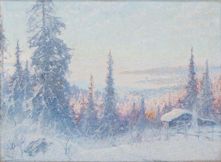 Anshelm Schultzberg, Winter landscape.