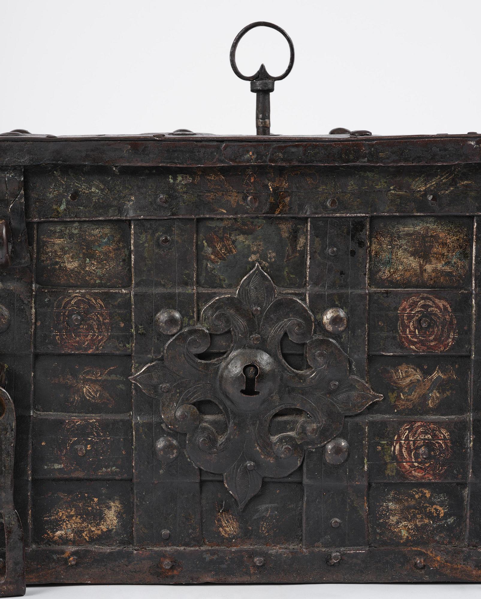 A Baroque German presumably Nuremberg iron 'Armada' chest, later part of the 17th century.