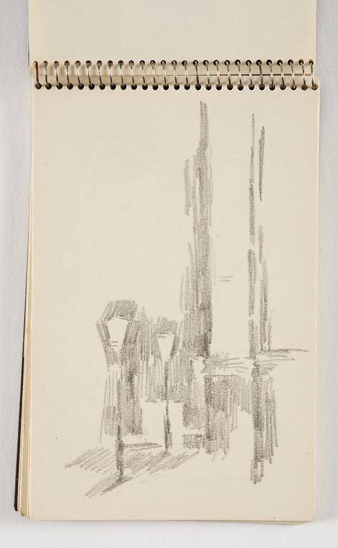 Lotte Laserstein, 10 små skissblock med teckningar.