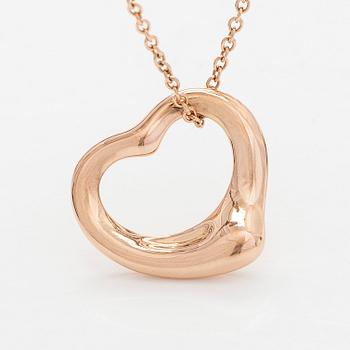 Tiffany & Co, Elsa Peretti, an 18K rose gold 'Open Heart' necklace.