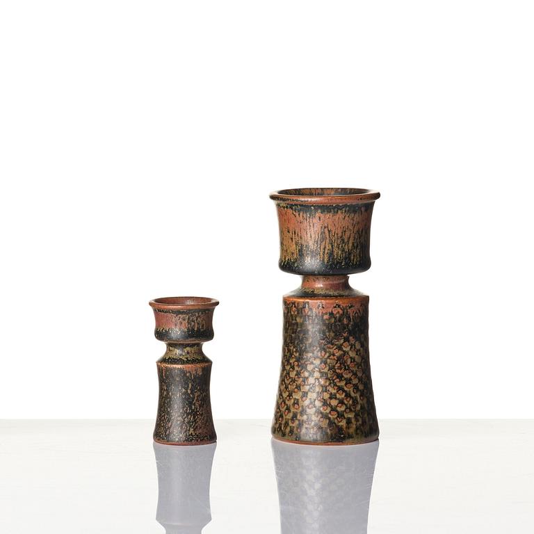 Stig Lindberg, two stoneware vases, Gustavsberg Studio 1965.