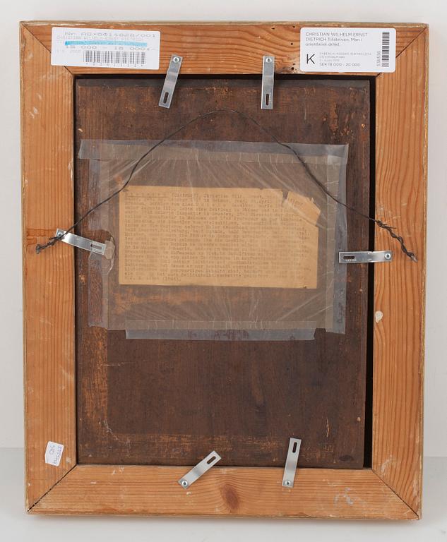 CHRISTIAN WILHELM ERNST DIETRICH, tillskriven, olja på pannå, ej signerad.