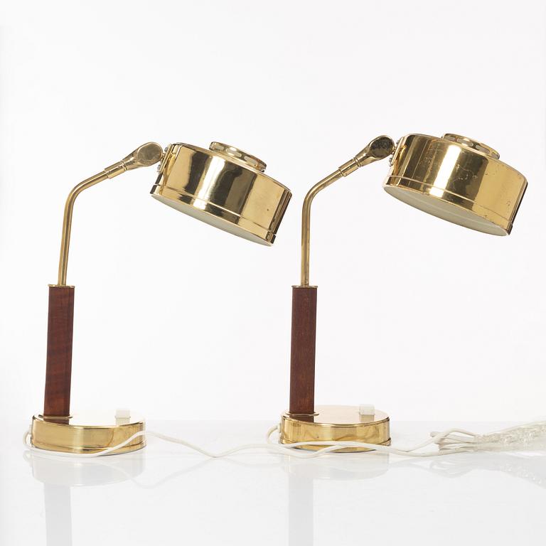The Johansson Brothers Autometall, table lamps, a pair, Skellefteå, 1960s.