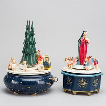 2 pcs of music boxes, Germany, late 20th century,