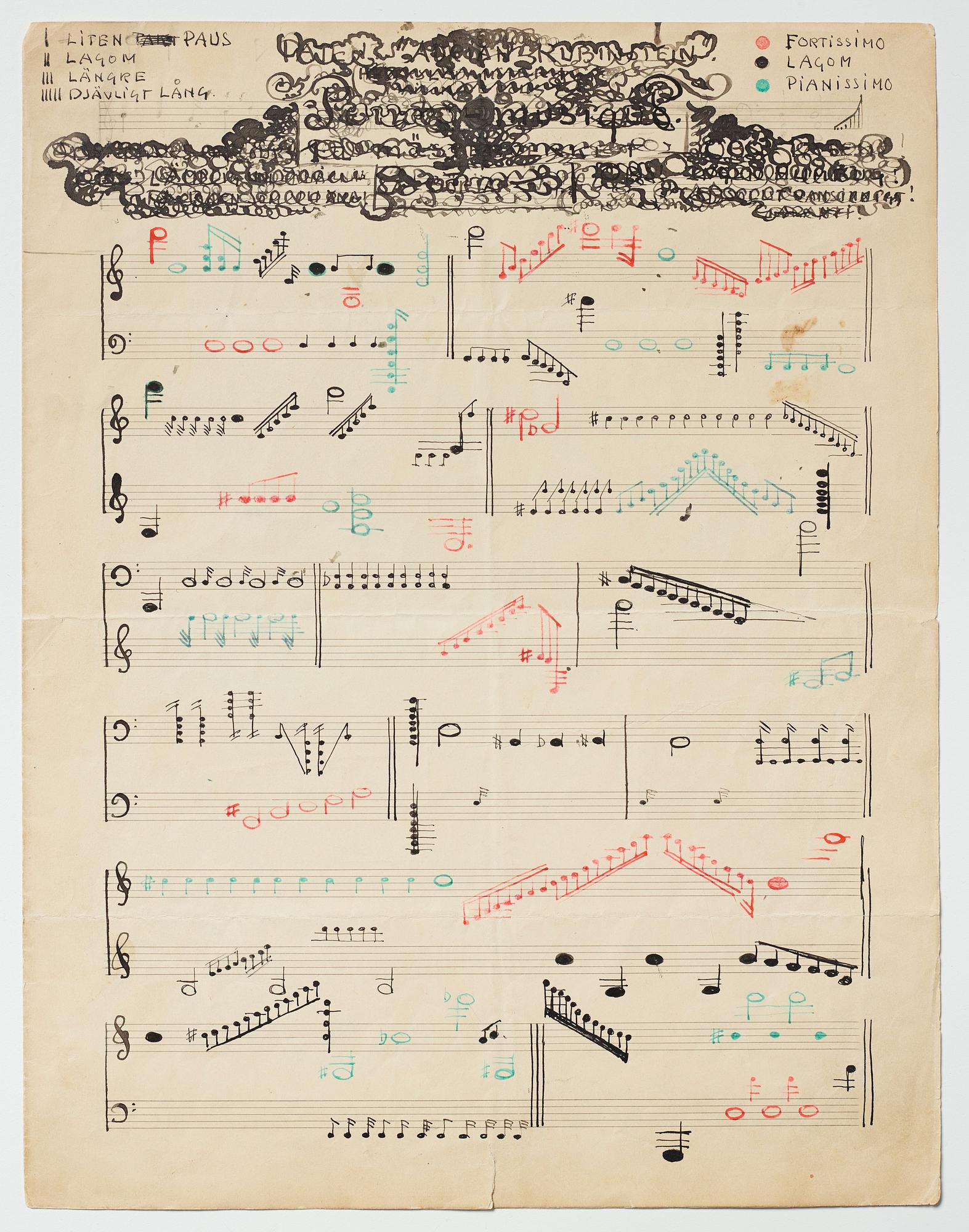 Gösta Adrian-Nilsson, Portfolio with three scores,  "Dialog mellan piano och cello", opus 2, "Sång och piano", opus 3.