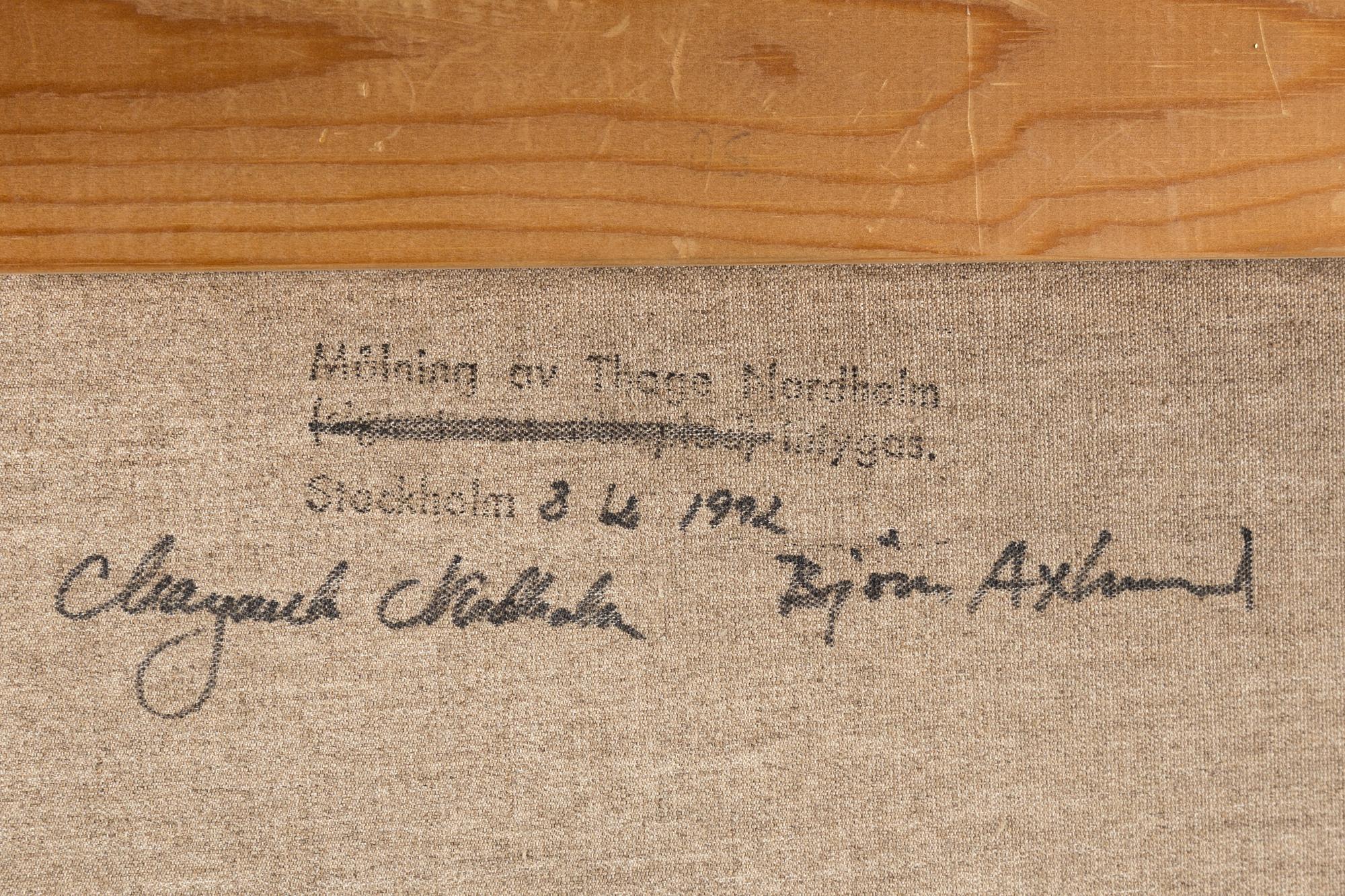 THAGE NORDHOLM, oil on canvas, authentification on verso.