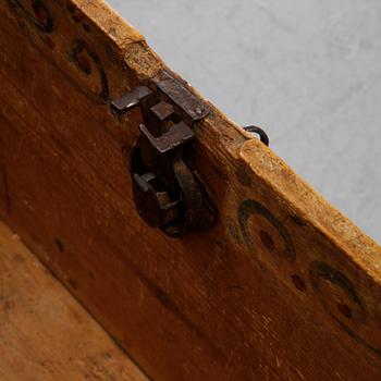 A painted Swedish chest, dated 1765.