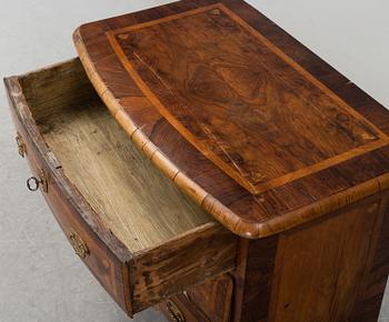 A Swedish mid 18th century late Baroque chest of drawers.