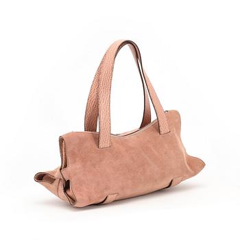 TOD'S, a pale pink suede handbag.