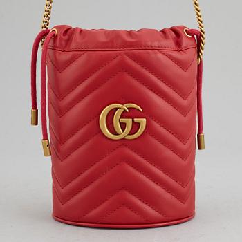 GUCCI, 'Marmont leather bucket bag'.