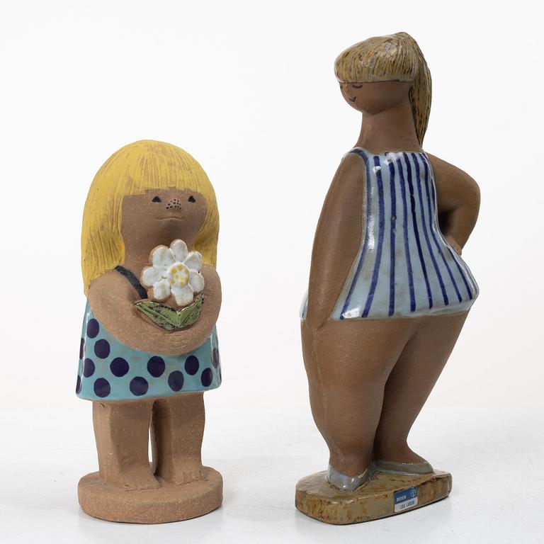 Lisa Larson, Two figurines, stoneware, Gustavsberg.