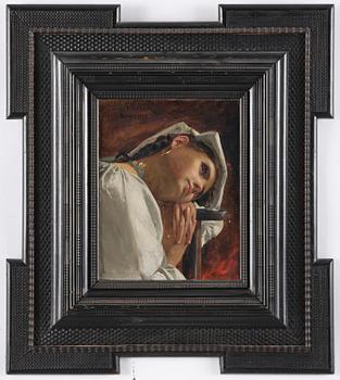 Julius Kronberg, Italian girl in thoughts.