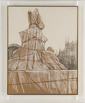 CHRISTO & JEANNE-CLAUDE, färglitografi & collage, 1975, signerad 26/75.