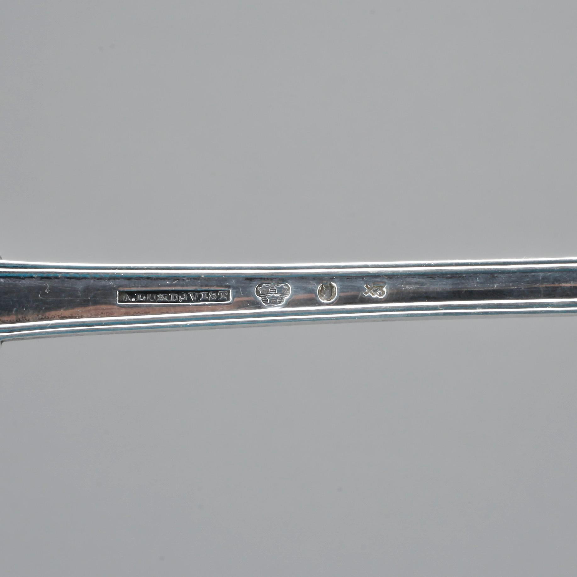 SOPPSLEV, silver, Anders Lundqvist, Stockholm, 1828. Vikt ca270g.