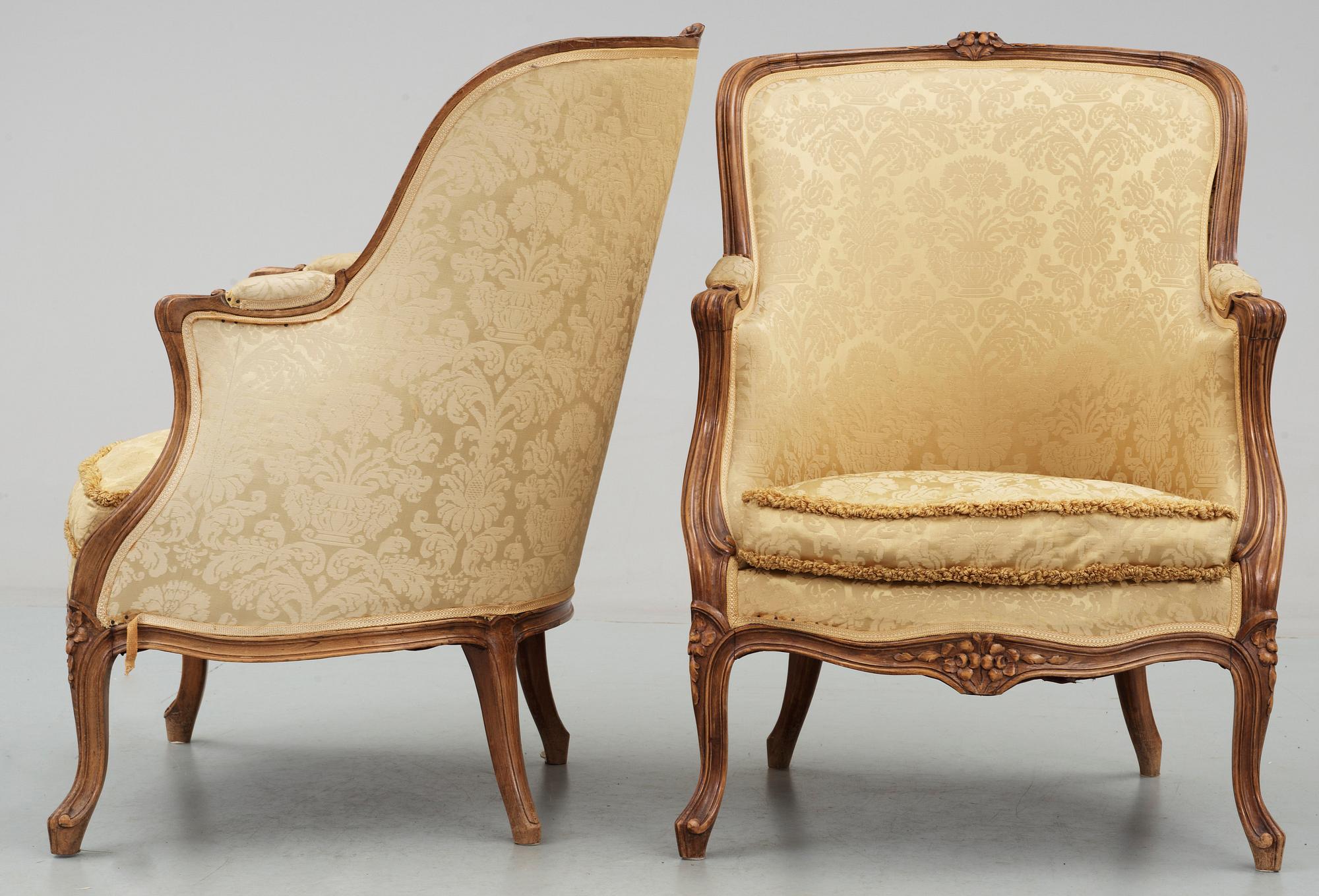BERGERER, ett par, Louis XV-stil, 1900-talets första hälft.