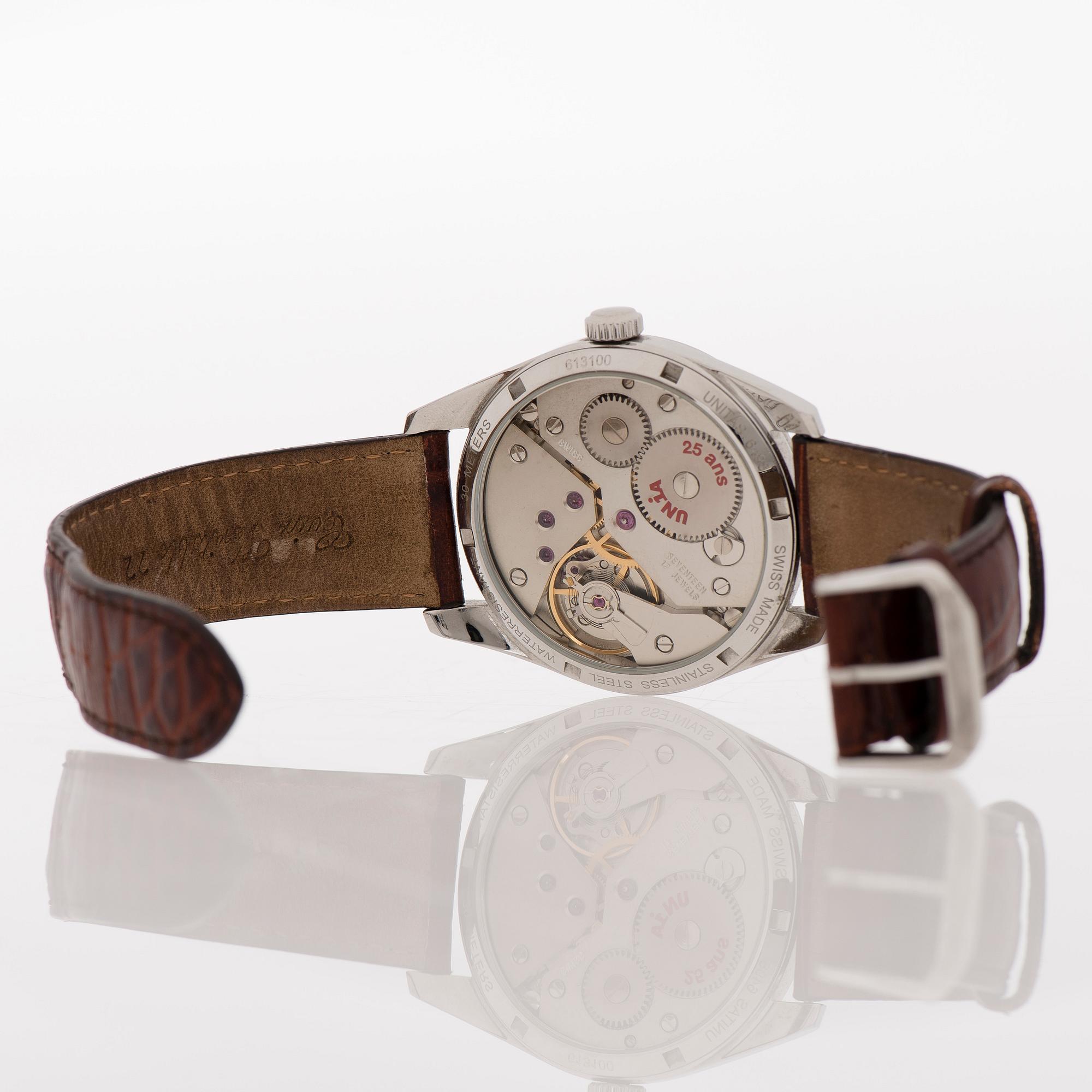 AUGUSTE REYMOND, Unitas 6498, wrist watch, 44 mm.