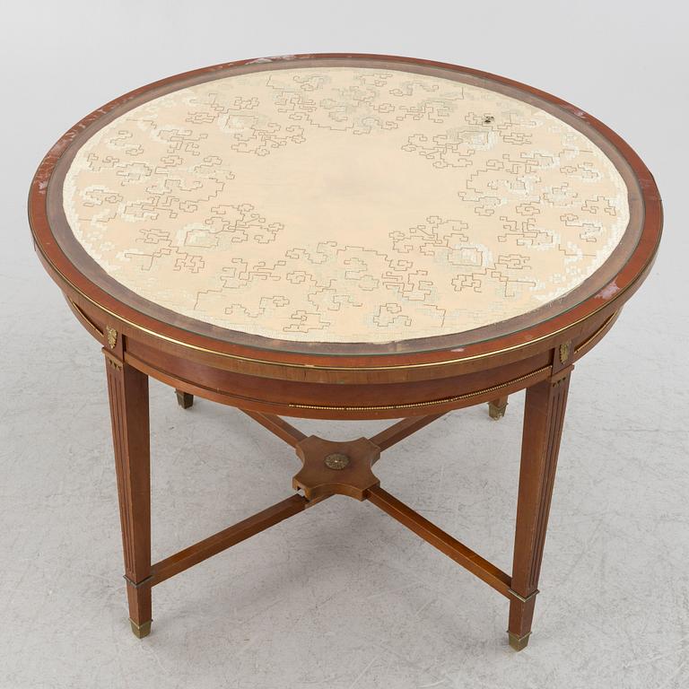 A sofa, two armchairs, four chairs and table, Empire style, 20th century.